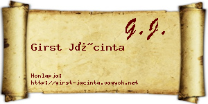 Girst Jácinta névjegykártya